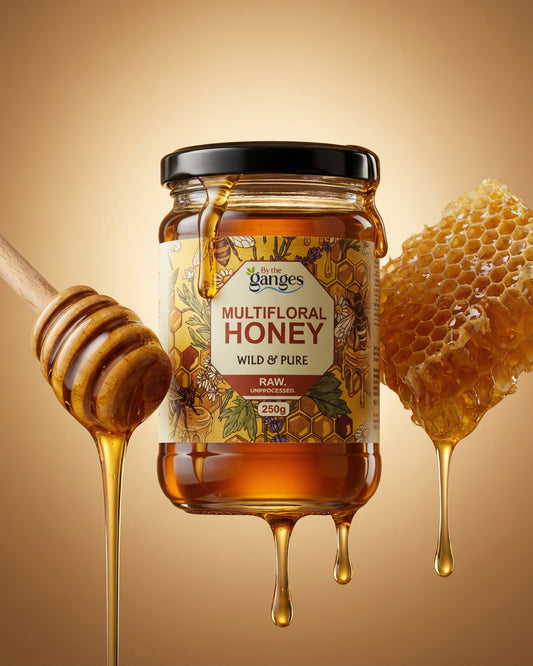 Raw multifloral honey unprocessed and lab tested by Bytheganges